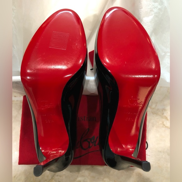 SOLD Christian Louboutin New Simple 120 Black Patent Calf Heels 38.5 - Picture 4 of 13